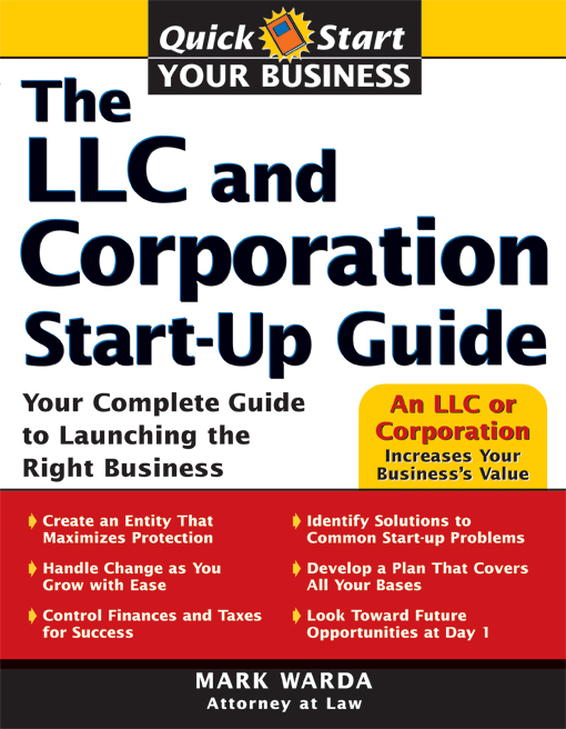 Title details for LLC and Corporation Start-Up Guide by Mark  Warda Attorney at Law - Wait list